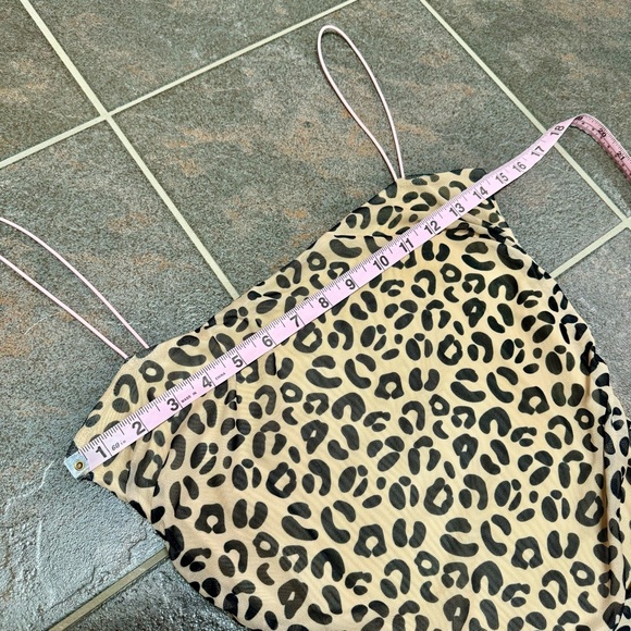 Sandy Liang Lily Leopard Print Sleeveless Ruched Mini Dress Bodycon 6 - Picture 11 of 15